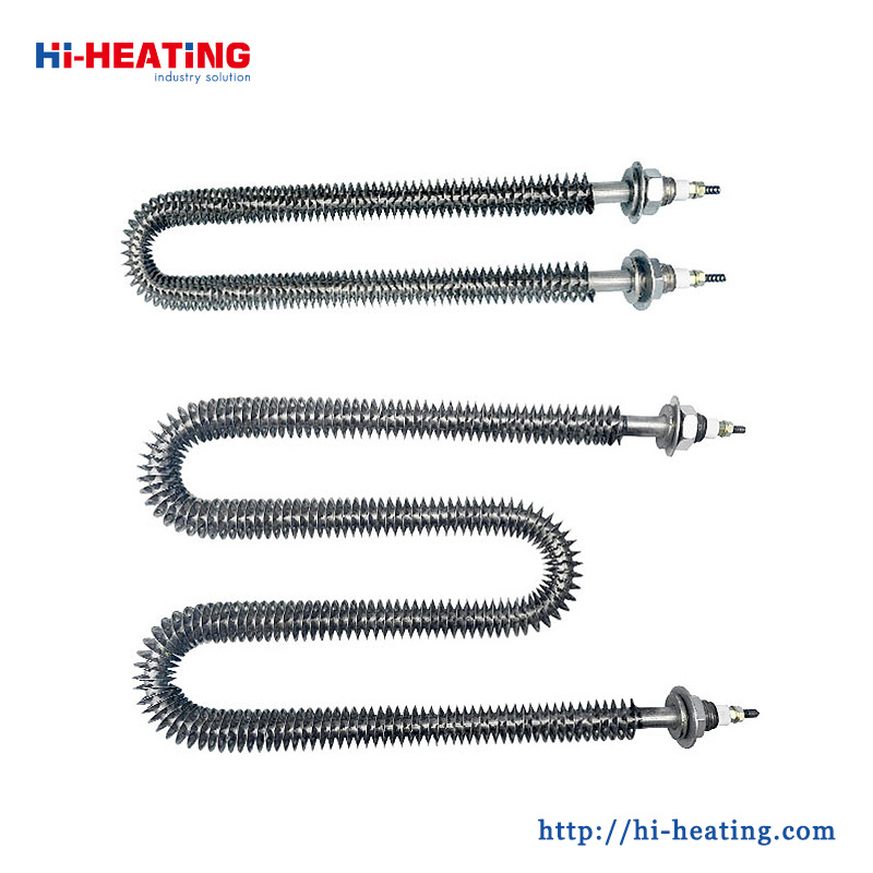 W U Shape Straight Finned Tubular Air Heater Industrial Heating Element