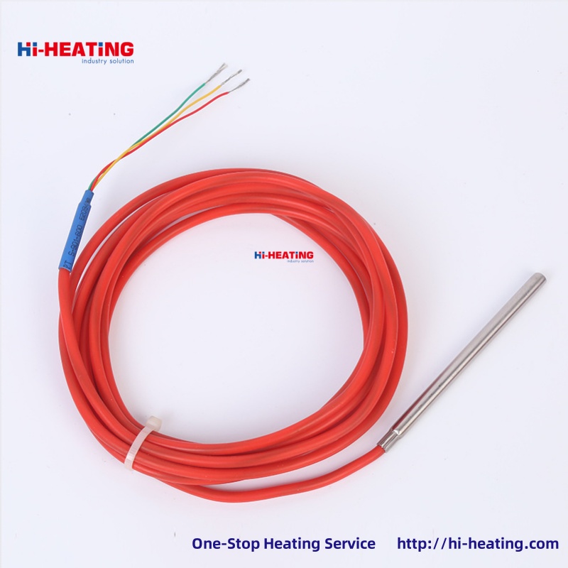 PT100 thermal resistor silicone wire thermal resistor waterproof and oil-proof thermal electrical temperature control probe water temperature measuring rod