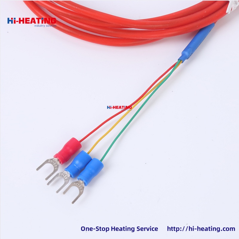 PT100 thermal resistor silicone wire thermal resistor waterproof and oil-proof thermal electrical temperature control probe water temperature measuring rod