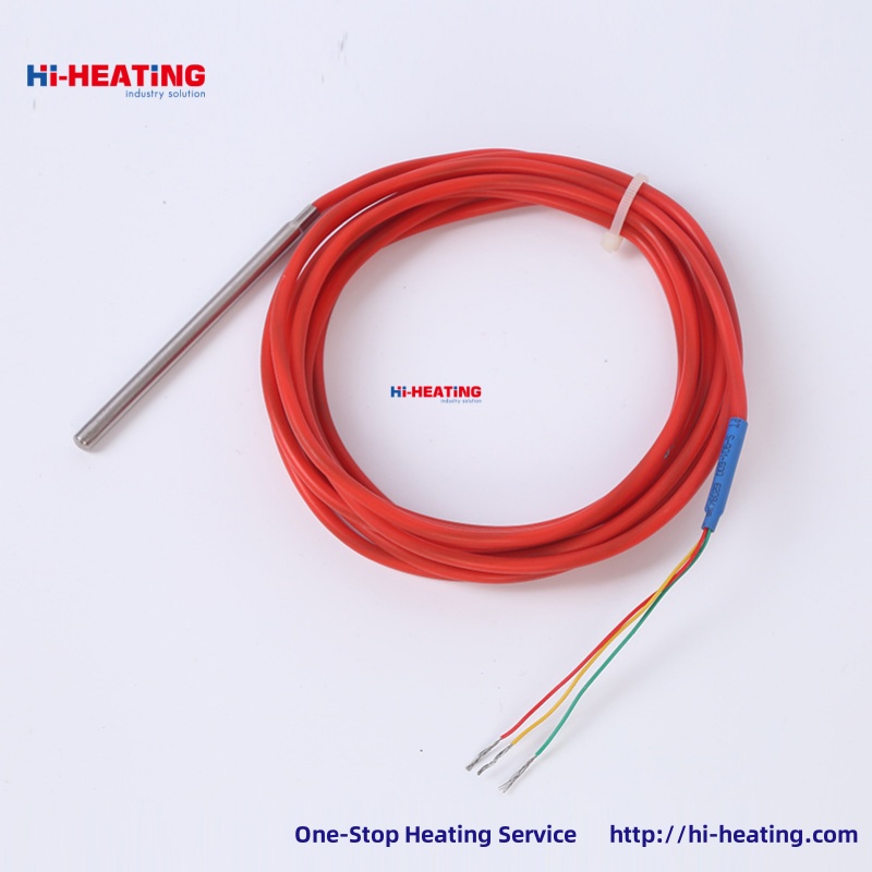 PT100 thermal resistor silicone wire thermal resistor waterproof and oil-proof thermal electrical temperature control probe water temperature measuring rod