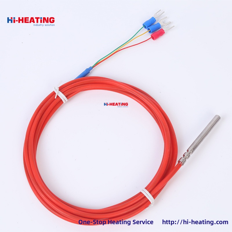 PT100 thermal resistor silicone wire thermal resistor waterproof and oil-proof thermal electrical temperature control probe water temperature measuring rod